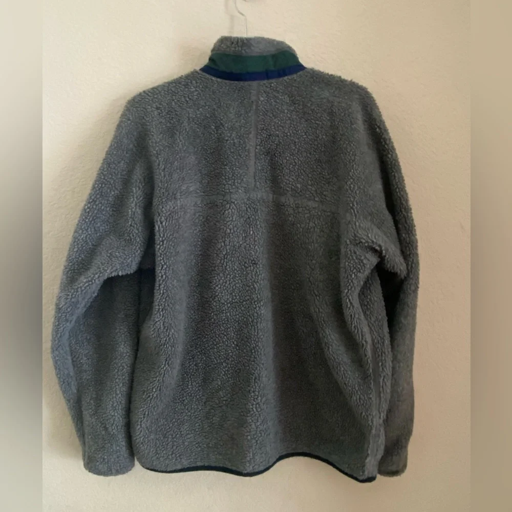 Patagonia Mens Large 90s PEF Deep Pile Fleece Zip Jacket M Gray USA Made Retro X - Picture 2 of 7